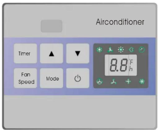 Airconditioner Timer ▲ ▼ Fan Speed Mode 8.8 F h