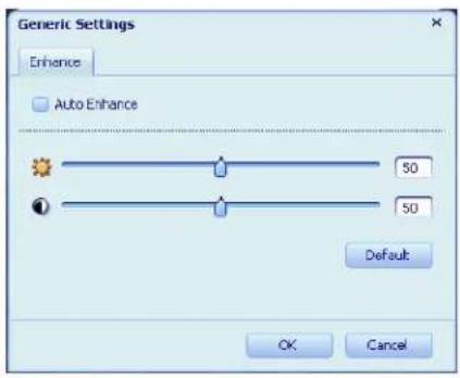 Generic Settings Enhance Auto Enhance 50 50 Default OK Cancel