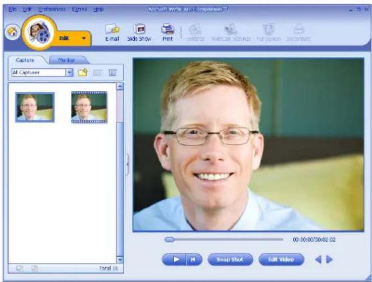 Edit Edit Preferences Edit Help Microsoft Word on Compensers E-mail Sids Show Print Settings Webscan Settings WebSpan Deciding Capture AI Captures Total 18 00:00:00/00:02:02 Swap Shot Edit Video