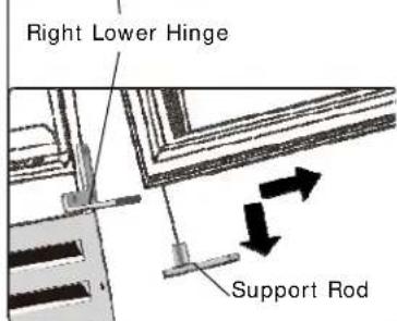 Right Lower Hinge Support Rod
