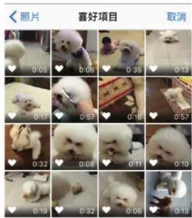 <照片 喜好項目 取消 0:05 0:06 0:35 0:13 0:17 0:57 0:16 0:57 0:32 0:08 0:11 0:10 0:19 0:32 0:06 0:13