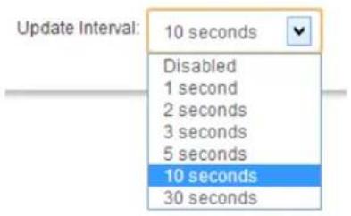 Update Interval: 10 seconds Disabled 1 second 2 seconds 3 seconds 5 seconds 10 seconds 30 seconds