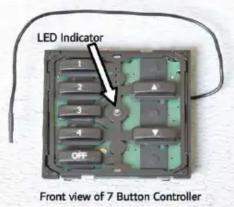 LED Indicator 1 2 3 4 OFF Front view of 7 Button Controller