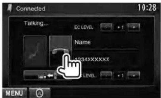 Connected 10:28 Talking... EC LEVEL 1 Name 1234XXXXXX LEVEL 1 MENU