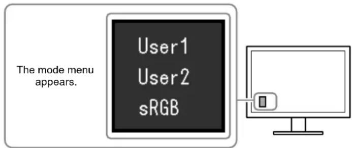 User1 User2 sRGB The mode menu appears.