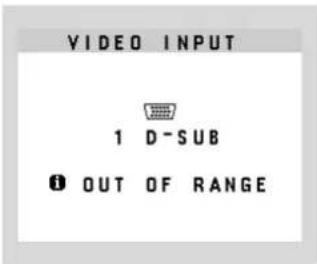 VIDEO INPUT 1 D-SUB ① OUT OF RANGE