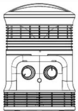 Technical line drawing of a mechanical or electrical component with no visible text or symbols