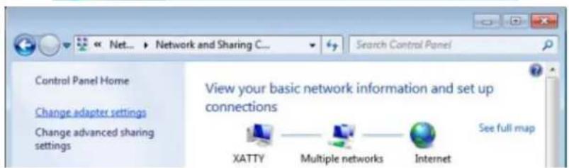 Control Panel Home Change adapter settings Change advanced sharing settings View your basic network information and set up connections XATTY Multiple networks Internet See full map
