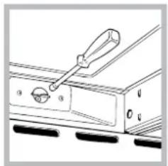 Technical line drawing of a mechanical clamp or bracket with no visible text or symbols.