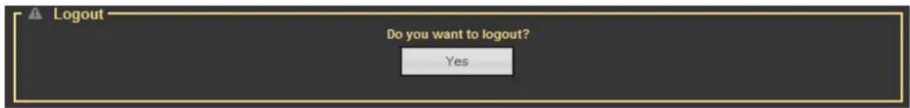 Logout Do you want to logout? Yes