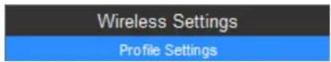 Wireless Settings Profile Settings