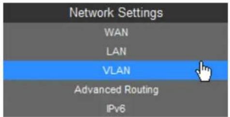 Network Settings WAN LAN VLAN Advanced Routing IPv6