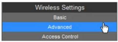 Wireless Settings Basic Advanced Access Control