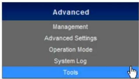 Advanced Management Advanced Settings Operation Mode System Log Tools