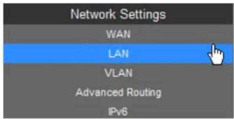 Network Settings WAN LAN VLAN Advanced Routing IPv6