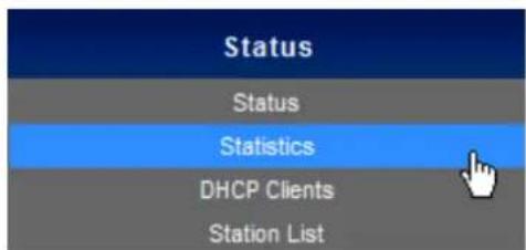 Status Status Statistics DHCP Clients Station List