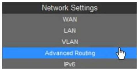 Network Settings WAN LAN VLAN Advanced Routing IPv6