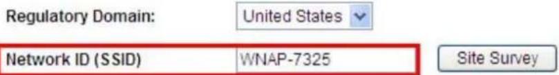 Regulatory Domain: United States Network ID (SSID) WNAP-7325 Site Survey