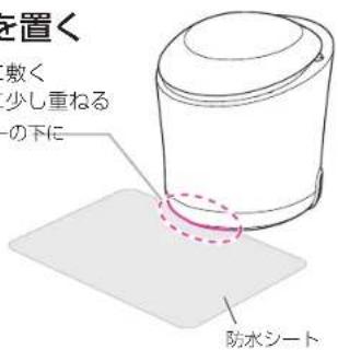 を置く 敷く 少し重ねる の下に 防水シート
