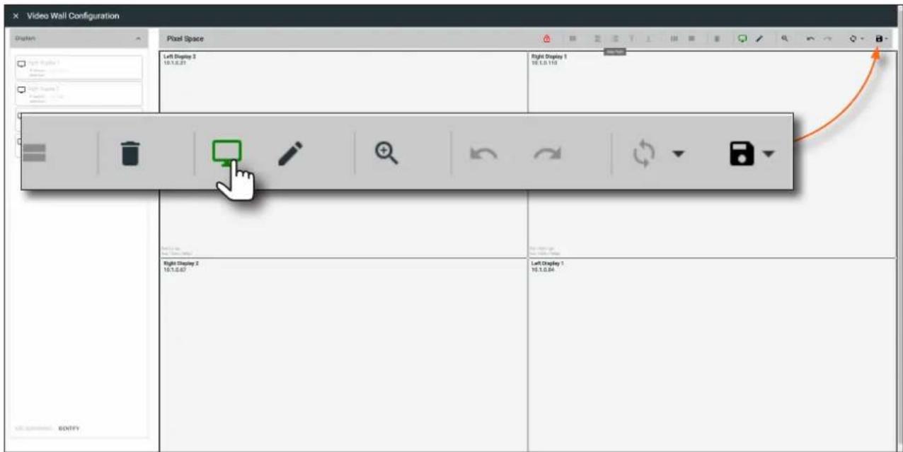 Video Wall Configuration Pixel Space Left Display 3 10.1.0.21 Right Display 1 10.1.0.110 Right Display 2 10.1.0.67 Left Display 1 10.1.0.84