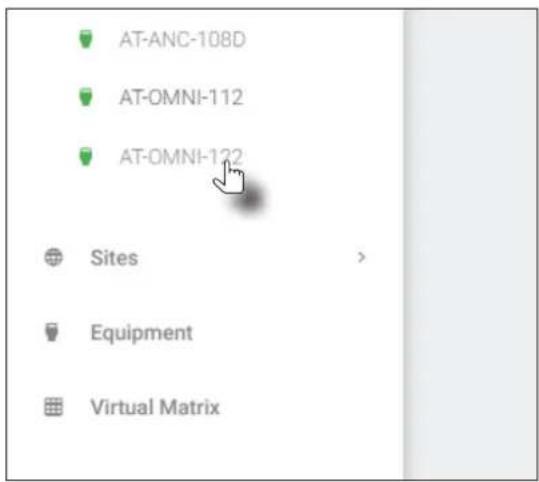 AT-ANC-108D AT-OMNI-112 AT-OMNI-122 Sites Equipment Virtual Matrix