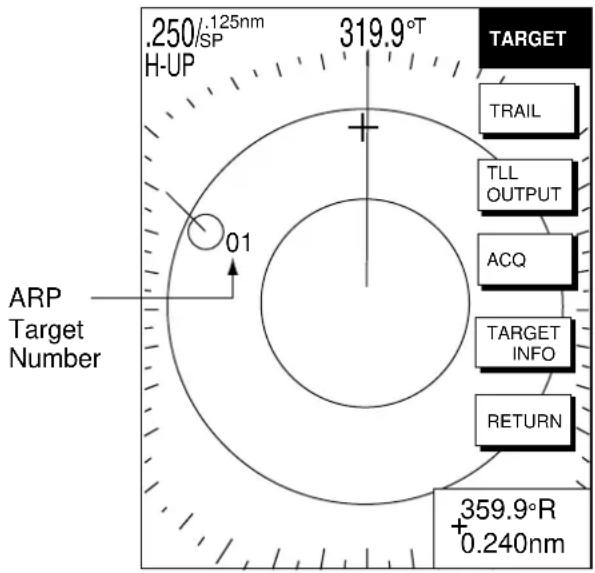 FURUNO 1722C - Displaying target number (internal, external ARP) - 1