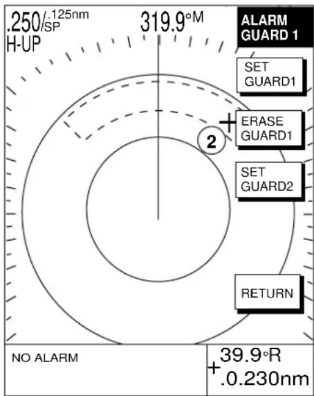 FURUNO 1722C - Setting a guard alarm zone - 2
