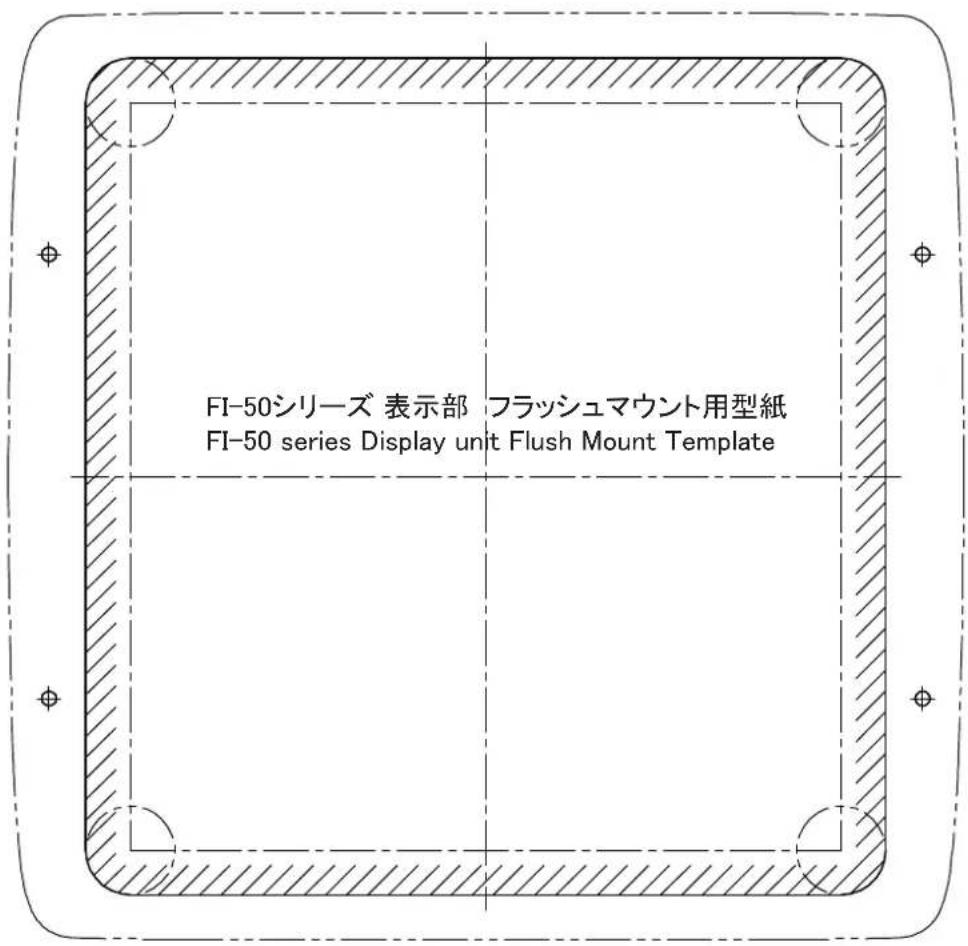 FI-50シリーズ 表示部 フラッシュマウント用型紙 FI-50 series Display unit Flush Mount Template