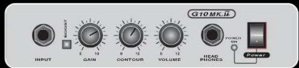 G10 MK.µ INPUT MOUNT GAIN CONTOUR VOLUME HEAD PHONES POWER ON Power