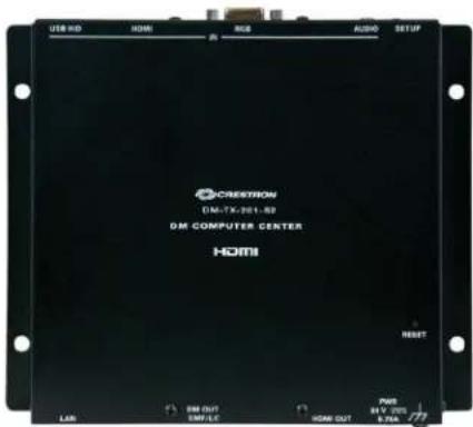USB HD HOME RGB AUDIO SETUP CRESTRON DM-TX-201-BD DM COMPUTER CENTER HOME RESET LAB BM OUT EMP OUT PWM HY 201 E75A