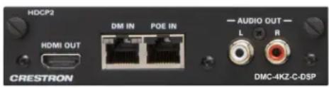 HDCP2 HDMI OUT DM IN POE IN CRESTRON AUDIO OUT L R DMC-4KZ-C-DSP