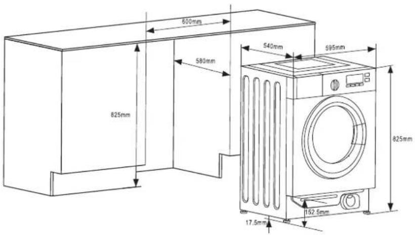 825mm 600mm 580mm 540mm 595mm 825mm 17.5mm 152.5mm