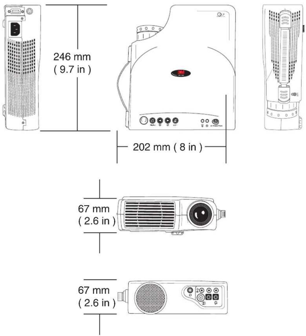 3M MP7730 - Dimensions - 1