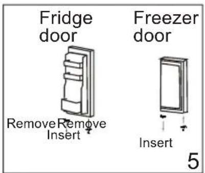 Fridge door Remove Remove Insert Freezer door Insert 5