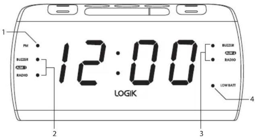 1 PM BUZZER AT&T RADIO 12:00 LOGIK BUZZER AT&T RADIO LOW BATT 2 3 4