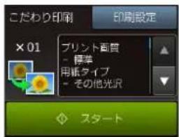 こだわり印刷 印刷設定 × 01 プリント画質 - 標準 用紙タイプ - その他光沢 スタート