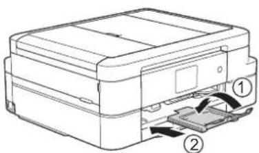 BROTHER DCP-J983N - 用紙ストッパーが引き出されている場合は、フラップを閉じて(1)、格納する(2) - 1