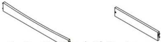 Two isometric line drawings of rectangular metal profiles (no text or symbols)