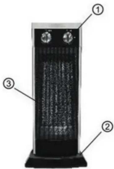 Diagram of a heat exchanger with labeled parts: top, bottom, and numbered parts.