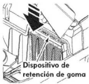 Dispositivo de retención de goma