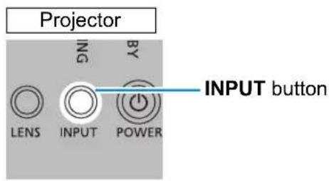 Projector BY NG LENS INPUT POWER INPUT button