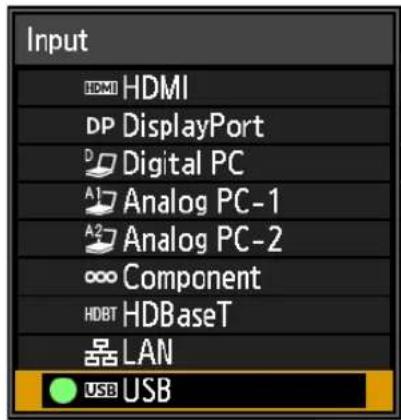 Input HDMI HDMI DP DisplayPort Digital PC Analog PC-1 Analog PC-2 Component HDBT HDBaseT LAN USB USB
