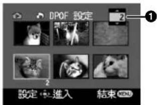 DPOF 設定 設定 進入 結束 MENU