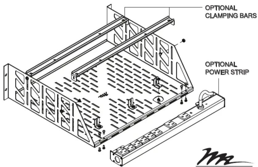 OPTIONAL CLAMPING BARS OPTIONAL POWER STRIP