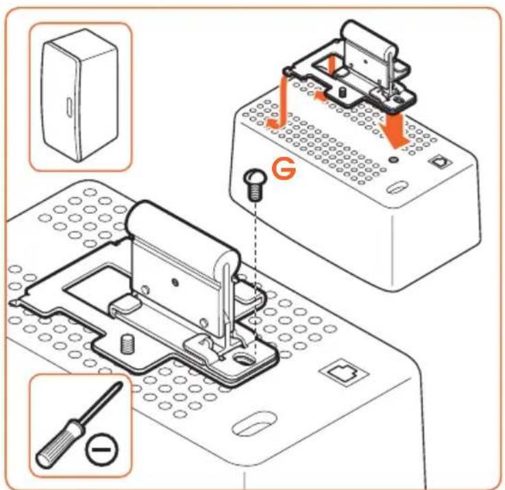 Technical diagram showing assembly steps of a sewing machine with labeled components and tool icons