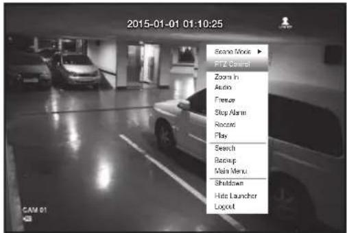 2015-01-01 01:10:25 Scene Mode ▶ PITZ Control Zoom In Audio Fireout Stop Alarm Record Play Search Backup Main Menu Shutdown Hide Launcher Logout