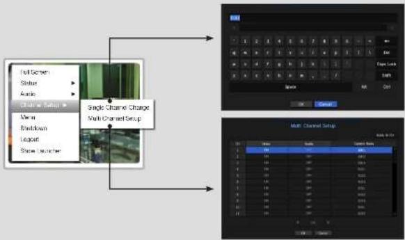 Full Screen Status Audio Channel Setup Name Brackdown Layout Show Location Single Channel Change Multi Channel Setup Multi Channel Setup