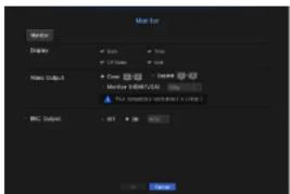 Monitor Display None Display None Display Media Display OK BSC Output OK