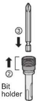 ③ ↓ ↑ ② Bit holder