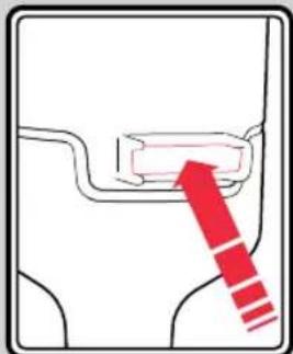 Simple line drawing of a mechanical component with a red arrow indicating direction (no text or symbols)